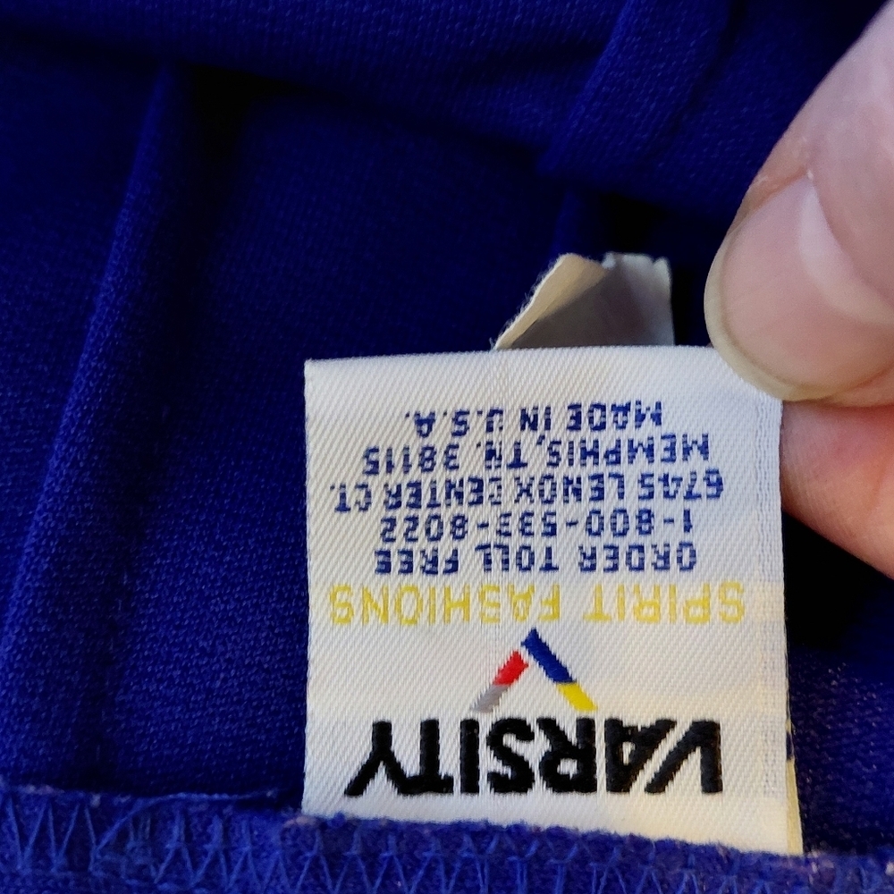 Vintage Blue Uniform with Striped Sleeves - Picture 7 of 10